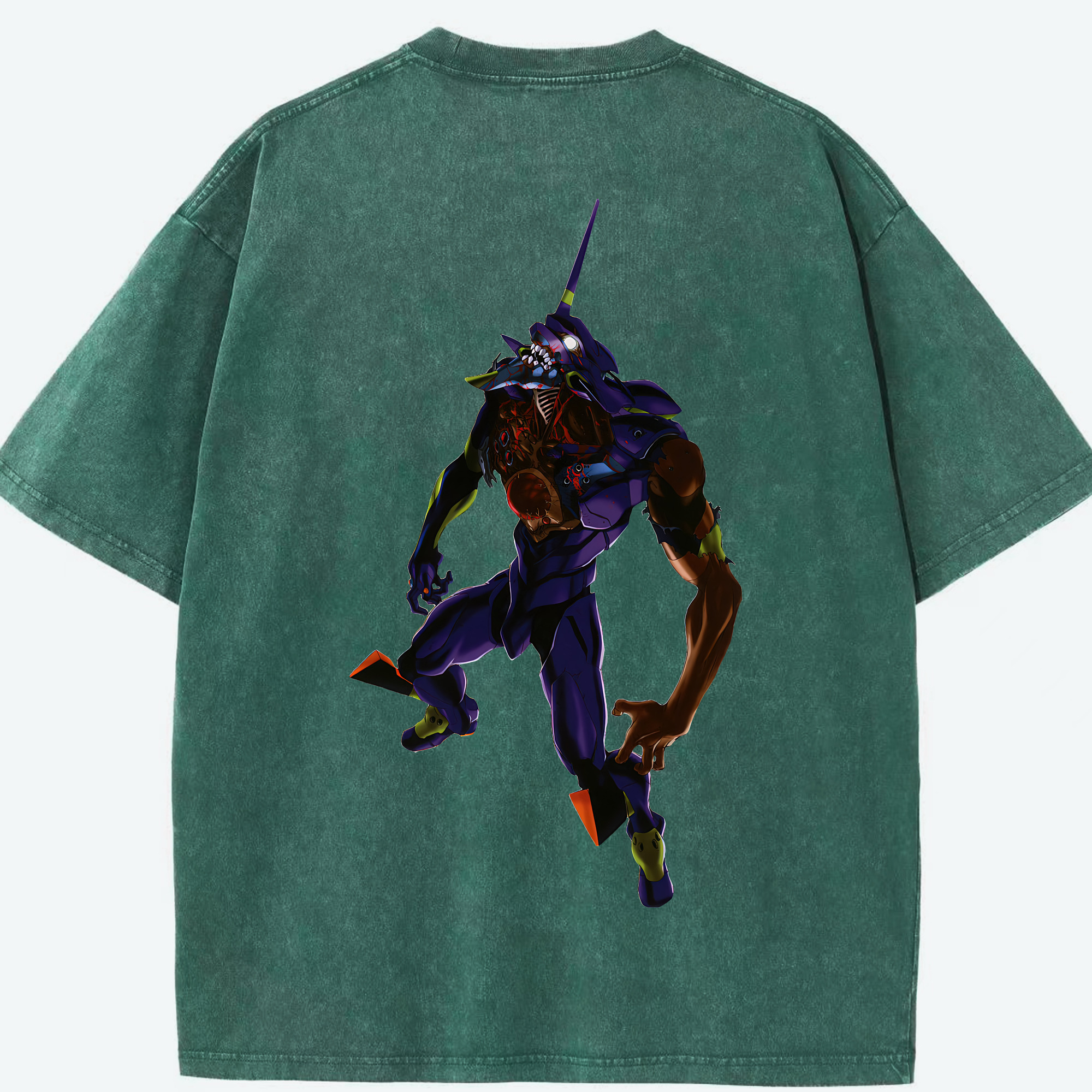 （画像用） EVA 新世紀エヴァンゲリオン 綿100% ヴィンテージ風 半袖Tシャツ（背面プリント）